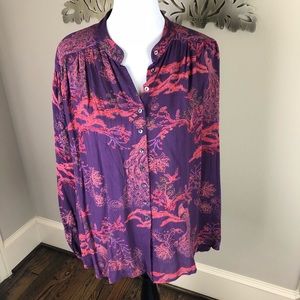 Free People Printed Blouse